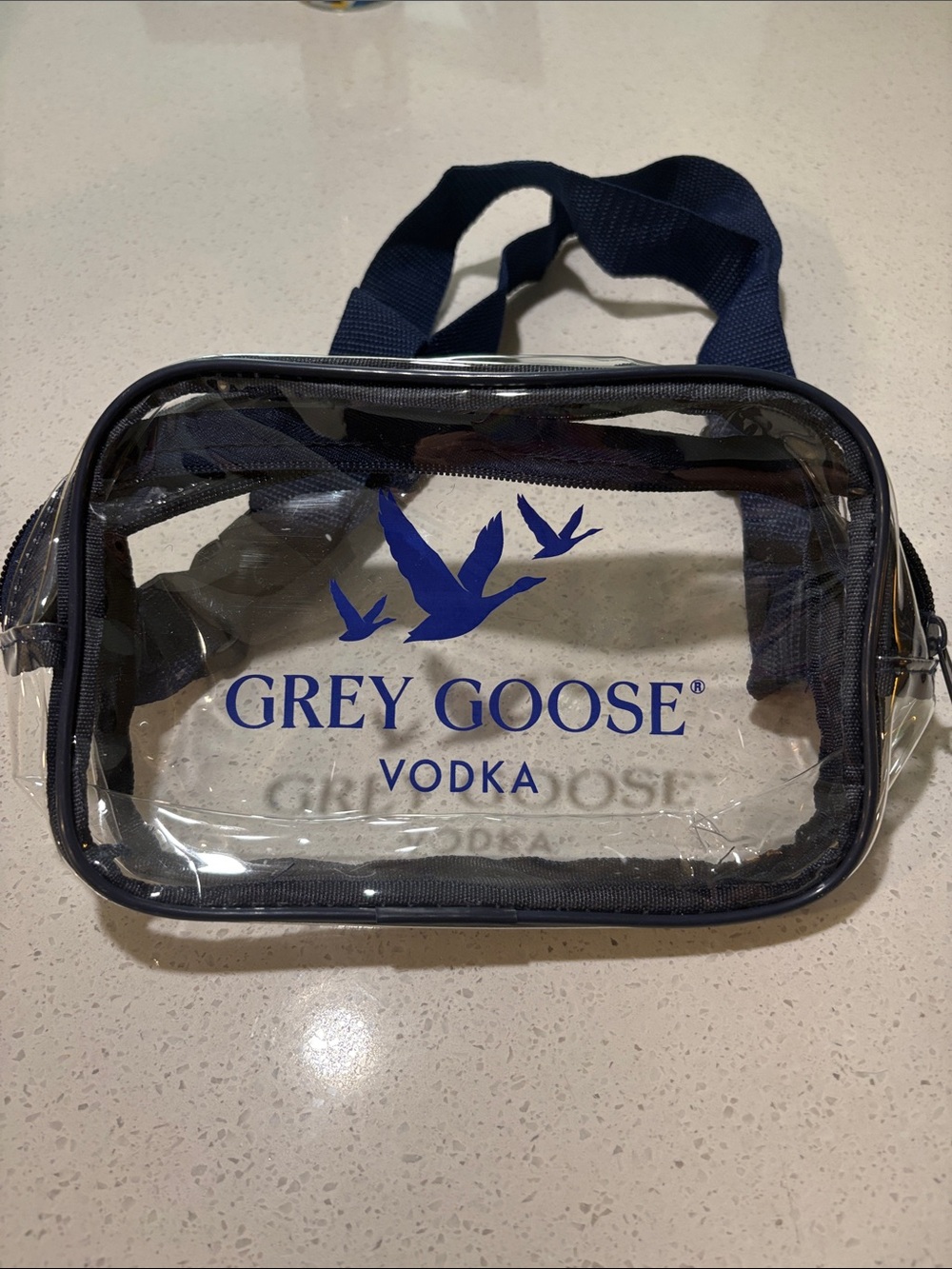 Grey Goose Navy Clear Toiletry Bag with Logo